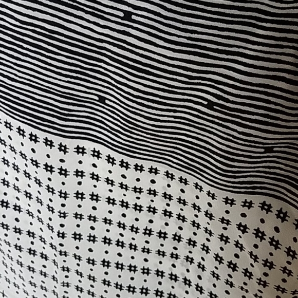 Madewell Wrap Black White Striped Silk Skirt Small - Picture 8 of 9